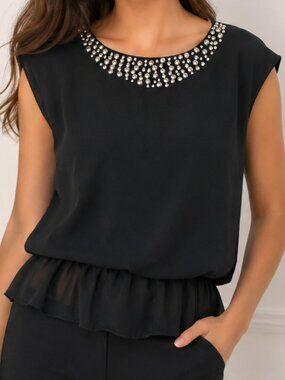 Kenneth Cole NY Black Sheer Sleeveless Blouse Size 6